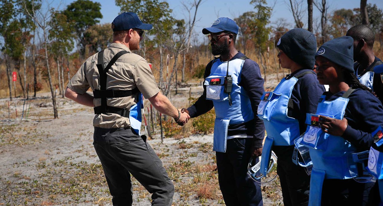 Prince Harry meeting the locals in Angola