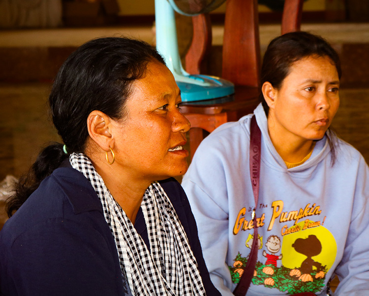 Two women sitting in Cambodia 