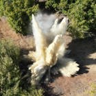 Вибух  на землі знятий з висоти дрона