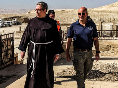 Link to Franciscan Mission visits compound at Baptism Site