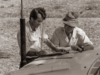 HALO co-founders Guy Willoughby and Colin Mitchell looking at plans in Cambodia