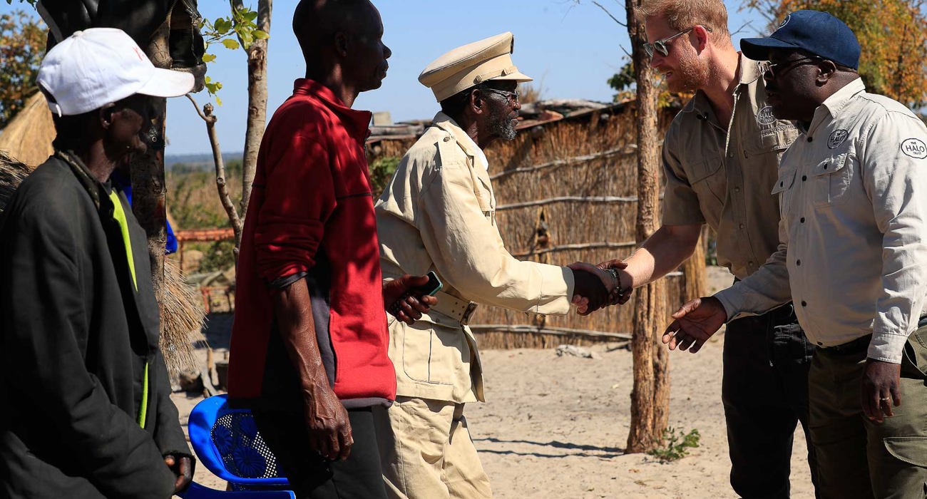 Prince Harry meets local people in Angola