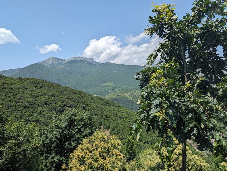 The green hills and mountains of the Kosovo landscape
